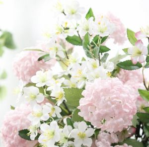 Flor de simulación 2 bolas de nieve de hortensias de decoración del hogar falsas de alto grado flores de boda al por mayor no son fáciles de dejar caer la bola