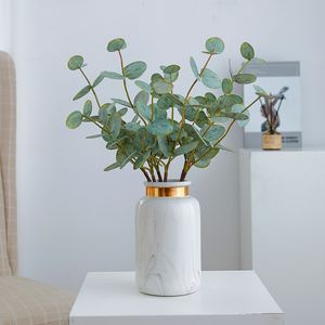 Simulation Fleur 3 Fourchettes Sentir Eucalyptus Feuille D'argent Décoration De La Maison Arrangement Floral Plantes Vertes Artificielles Fraîches Fourniture À La Maison