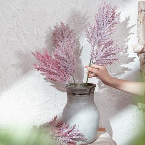 Simulación de plantas de látex, flor de novia rosa y púrpura para decoración del hogar, decoración de fondo de pared de flores de boda, flores falsas