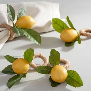 Anneau de serviette en forme de plante de citron, boucle de repas de fruits, modèle d'hôtel, anneau de serviette, fournitures de fête