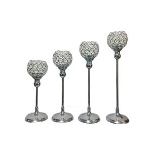 Bougeoir simple K9 cristaux plaqué argent, candélabre de mariage/pièce maîtresse de table, chandelier de décoration