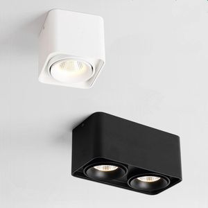 Spot lumineux LED encastrable pour le plafond, éclairage d'intérieur avec technologie COB, simple ou Double tête, 14/7W, luminaire décoratif de plafond, idéal pour une chambre à coucher