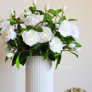 Imitation unique fleurs décoratives Gardenia table à manger salon chambre décoration de la maison bouquet faux fleur tir photographie accessoires