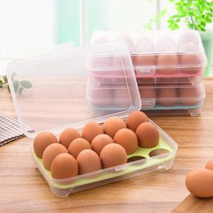 Réfrigérateur monocouche, boîte de stockage des aliments, conteneur de stockage hermétique de 15 œufs, boîte en plastique, plateau à œufs portable