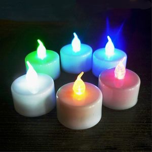 Unique multicolore disponible pivotant électronique veilleuse décoration salle noël fête de mariage LED bougie chauffe-plat