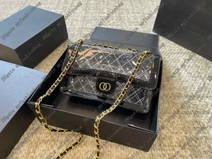 Bolso de hombro único con cadena de patrón de diamante y hebilla de oro 23b Cubierta de cuero de la piel de cordero con diseño personalizado de rayas de superficie