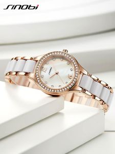 SINOBI, relojes de pulsera a la moda para Mujer, Relojes elegantes para Mujer, reloj de pulsera de oro rosa, reloj de diamantes para Mujer, Relojes para Mujer