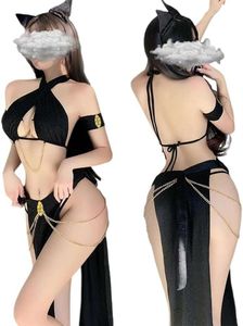 Sinroyee Femmes Sexy Cosplay Lingeries Anime Maid Dress Halloween Cat égyptien ou chinois Cosplay Cosplay Tenue