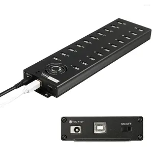 SIPOLOR A805P Multi 20 ports USB 2.0 Charger Hub avec adaptateur d'alimentation de bureau 12V10A 12V10A pour les synchronisations et charges téléphoniques