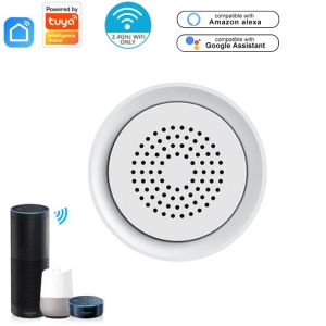 Sirène Wi-Fi WiFi Sirène Sensor d'alarme Tuya Smart Life App Control 100db Sound Light Alarm Sirène Support Alexa pour Smart Home Security