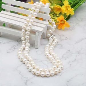 SJLO-12 collier de perles d'eau salée Akoya blanc 17-18 pouces perles faites à la main fabrication de bijoux pierre naturelle prix de gros colliers
