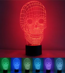 Squelette veilleuse USB alimentation bouton style sept couleurs LED créative 3d maison chambre hall d'exposition allée atmosphère6353748