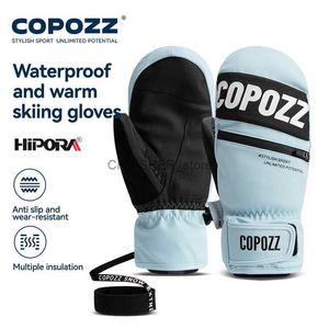 Ski Gloves COPOZZ New Upgrade Thicken Ski Gloves Winter Men Women 3M Thinsulate Thermal Snowboard Gloves Waterproof Warm Mittens Ski GlovesL23118