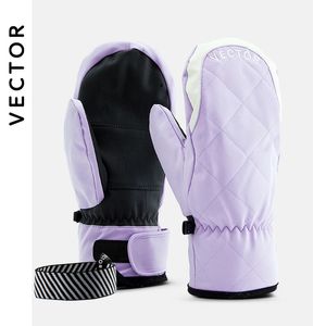 Ski Gloves Extra Thick Women 2-IN-1 Mittens Ski Gloves Snowboard Men Snow Winter Sport Warm Waterproof Windproof Skiing Faux Leather Plam 231205