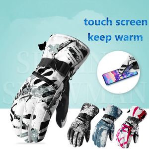 Ski Gloves Professional Winter Warm Ski Gloves Touch Screen Fleece Snowboard Ultralight Waterproof 5-finger Thermal Snow Gloves Women Men 231030
