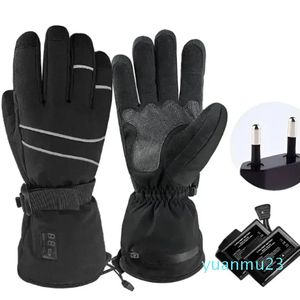 Gants de Ski gants chauffants d'hiver hommes femmes écrans tactiles de Ski gants de conduite de cyclisme imperméables thermiques chauffés