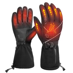 Ski Gloves Winter Warmer Electric Heated Gloves USB Hand Cycling Skiing Snowboard Gloves Thermal Rechargeable Battery Heating Ski Gloves 231120