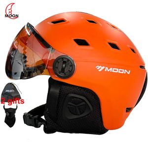 Ski Helmets Moon Helmet Goggles Integrated Molded PCEPS High Quality Outdoor Sports Board Skateboard 231122