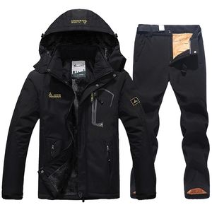 Skiing Jackets Winter Ski Suit For Men Waterproof Keep Warm Snow Fleece Jacket Pants Windproof Outdoor Mountain Snowboard Wear Set Outfit l230725