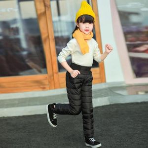 Skiing Pants Casual Girl Boy Winter Cotton Padded Thick Warm Trousers Waterproof Ski Elastic High Waisted Baby Kid Pant