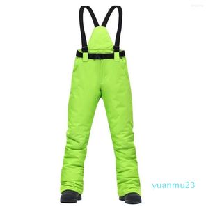 Pantalons de Ski femmes marques de Ski en plein air 24 pantalons à bretelles de haute qualité hommes coupe-vent imperméable chaud hiver neige Snowboard