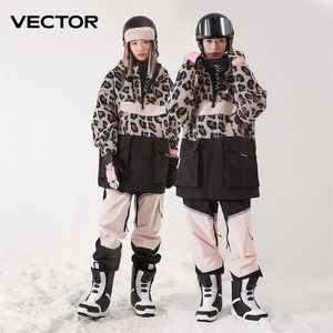 Skiing Suits VECTOR Ski Wear Women Man Hooded Sweater Reflective Trend Ski Wear Thickened Warmth and Waterproof Ski Equipment Ski Suit Women 230906