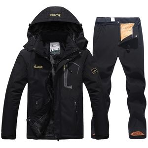 Combinaisons de ski hiver combinaison de ski pour hommes imperméable veste de ski pantalon ensemble coupe-vent garder au chaud en plein air neige ski et snowboard veste hommes 220829