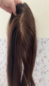 Skin Base Human Hair Topper With 4 Clips In Silk Top Virgin European Hair Toupee for Women Fine Hairpiece 15X16CM 6x6 dark or medi2973603