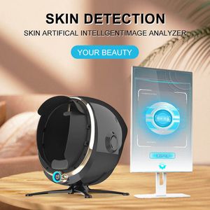 Sistema analizador de piel Magic Mirror AI multilingüe Diagnóstico de imagen digital 3D colorido inteligente Dermatoscopio Escáner facial Visia con pantalla táctil de 21,5 pulgadas