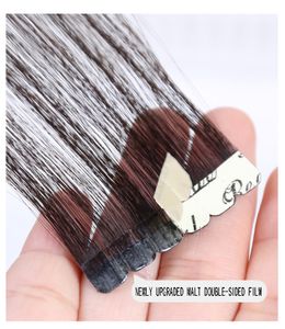 Trame de peau Invisible Tape Remy Hair Extensions Nouvelle conception Plus secrète 100g / 40piece Chaque pièce peut être divisée en 6 petites pièces bon marché