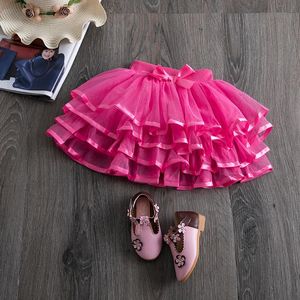 Gonne Neonate Tutu Gonna Tulle Pizzo Pettiskirt Strati per bambini Fluffy Balletto per bambini Festa Tinta unita Danza Minigonna