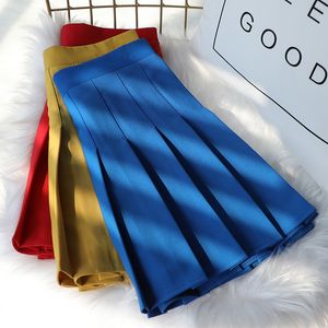 Jupes Jupes plissées noires taille haute a-ligne femme vêtements coréen automne uniforme scolaire Harajuku jupe bleue courte pour les filles danse 230404