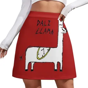 Skirts Dali Llama Mini Skirt School Uniforme Sexy Kawaii Mujer elegante y elegante