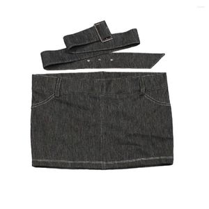 Jupes mode taille basse Micro MINI jupe crayon Denim court une étape vêtements Sexy paquet hanche jean grande taille F50