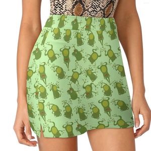 Jupes Green Frog Lovers Jirt femelle Animal Retro Mini Mini haute taille imprimé Y2K Casual Large Taille