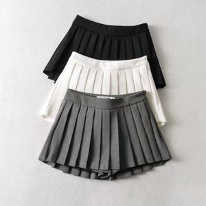 Jupes HYRAX jupe plissée été 2023 motif taille haute montre mince Sexy rétro Tennis noir blanc corée minijupe