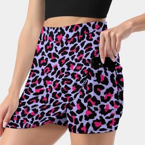 Jupes Neonpard Jupe féminine esthétique Fashion Short Néon Léopard Modèle sans couture Vector Animal Skin Cheetah