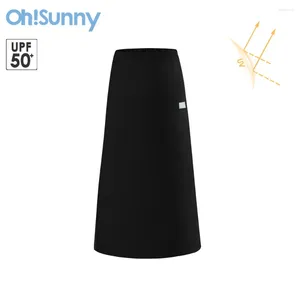 Faldas ohsunny primavera de verano protector solar falda larga papel sensación de tela anti-uv vf50 vestido de envoltura de línea A ajustable
