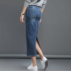 Jupes jupe latérale ouverte pour femmes jupes en jean taille haute femmes jupe longue en jean femme jupe crayon dames Maxi jupes en jean 230801