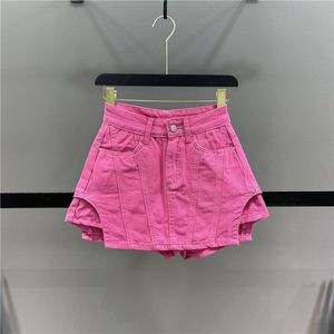 Skirts Pink Denim Skirts Shorts Girls Y2K Women Tops Short T Shirt Suit Summer Vintage Crop Cute Kawaii Clothing Clothes For Teens 230214