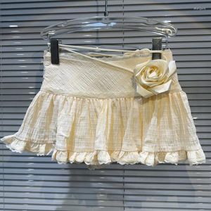 Skirts Prepompt 2024 Summer Collection Apliques Apliques Vendedaje de encaje corto Mini Skirt Women GP867