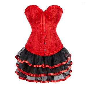 Jupes rouges de robe corset excessive
