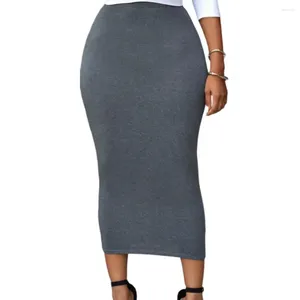 Faldas Sexy Shelath Skirt Fit Slim Women Elastic Mid-Calf Longwear