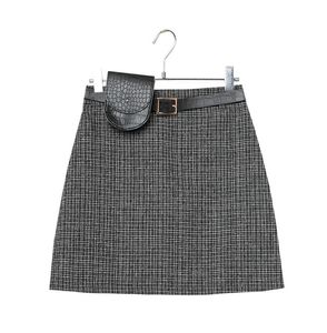 Jupes jupe courte en laine hiver avec ceinture femmes japonais Vintage écolière à carreaux taille haute vêtements pour femmes II50BSQ