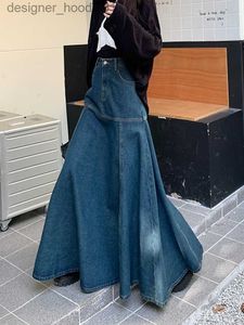 Skirts Skirts GUUZYUVIZ Long High Waist Versatile Fishtail Denim Skirt Woman 230317 L230912