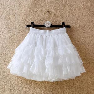 Jupeskorts d'été femme sexy jupe haute taille danse gros swing tutu jupes multicouches en dentelle gâteau à mailles jupe courte dames