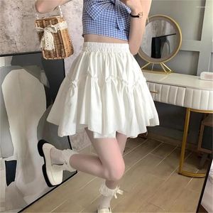 Faldas dulce blanco lolita mini falda plisada mujeres verano kawaii patchwork negro goth tutu coreano y2k preppy streetwear