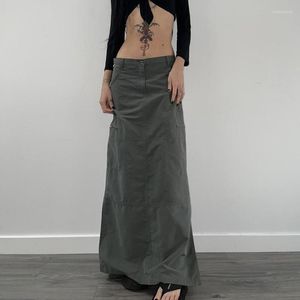 Skirts Vintage Cargo Casual Long Maxi Fashion Harajuku Y2k Aesthetic Streetwear Denim Korean Fairy Grunge Gothic