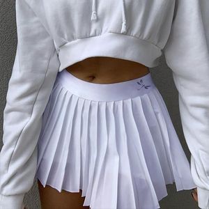 Jupes Jupe plissée blanche courte femme taille élastique Mini taille haute Style Preppy coréen danse d'été 2021 # g30