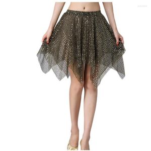 Jupes femmes paillettes Tulle danse du ventre latine jupe irrégulière Costume Performance vêtements filles princesse jupejupes